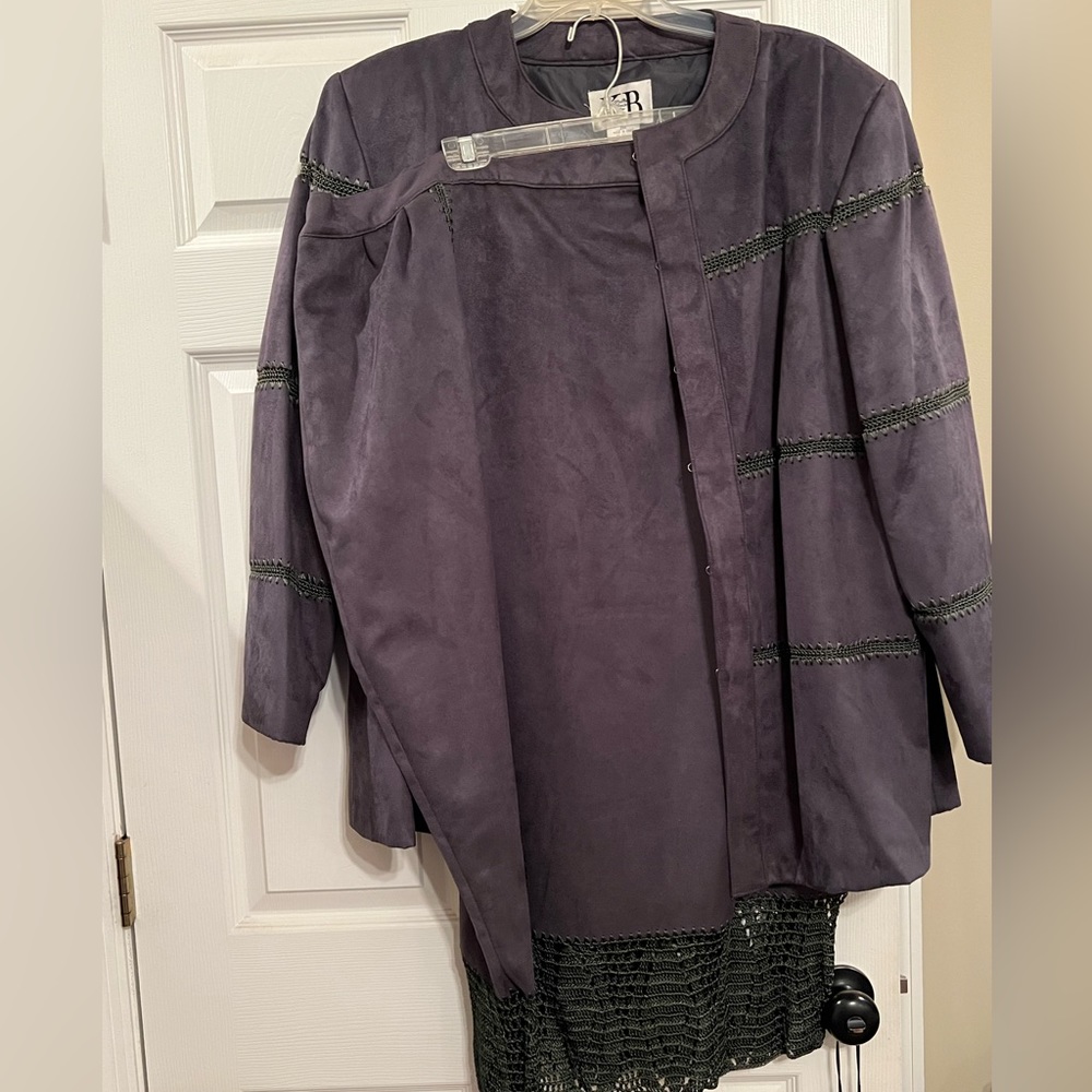 Faux suede Jacket and Skirt Set